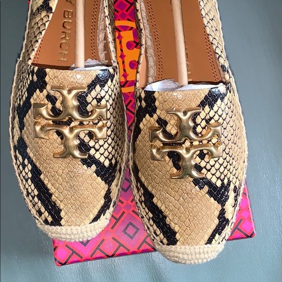 NWT  Tory Burch® Eleanor Snakeskin Embossed Espadrille - Picture 1 of 16